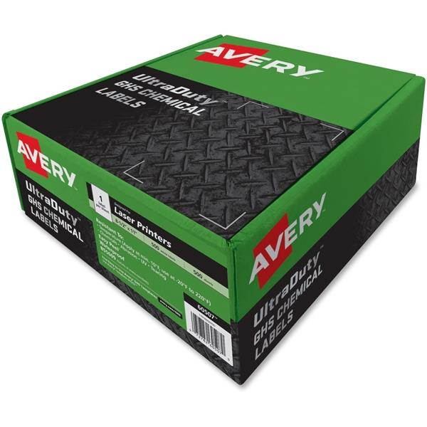 Avery Dennison - 7278260507 - Full-Sheet UltraDuty GHS Chemical Labels, Laser, 8 1/2 x 11, White, 500/Box