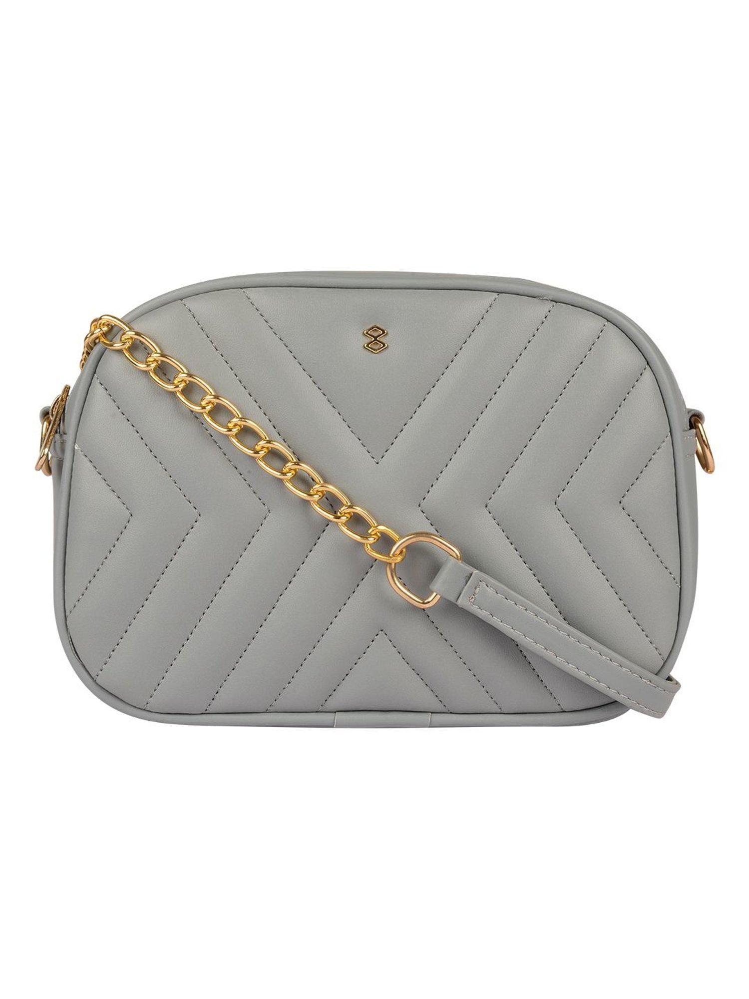 Horra Grey Quilted Small Cross Body Bag