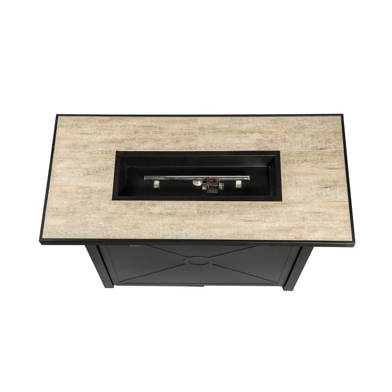 28" Steel Ceramic Propane Gas Fire Pit - Peaktop