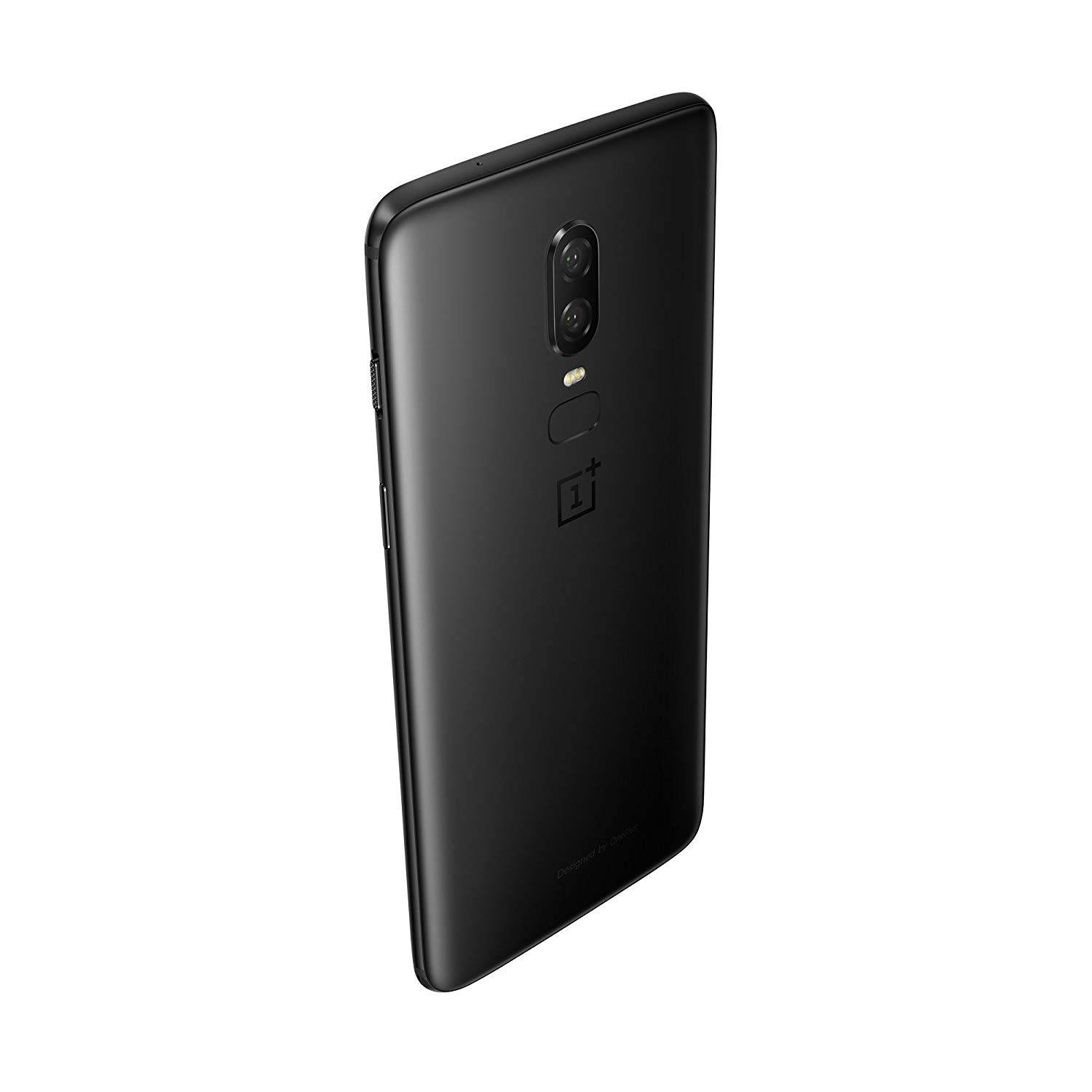 OnePlus 6 Unlocked Dual-SIM 128GB/8GB Mirror Black - Dual Back Cameras, Face & Fingerprint Identification, 6.28", Android 8.1 - International Version - Midnight Black