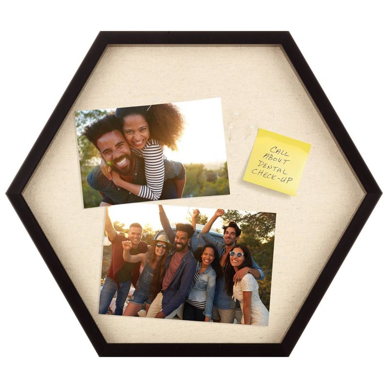 3pc Hexagon Dry Erase Chalkboard/Pinboard Wall Organizer Set Black - Gallery Solutions