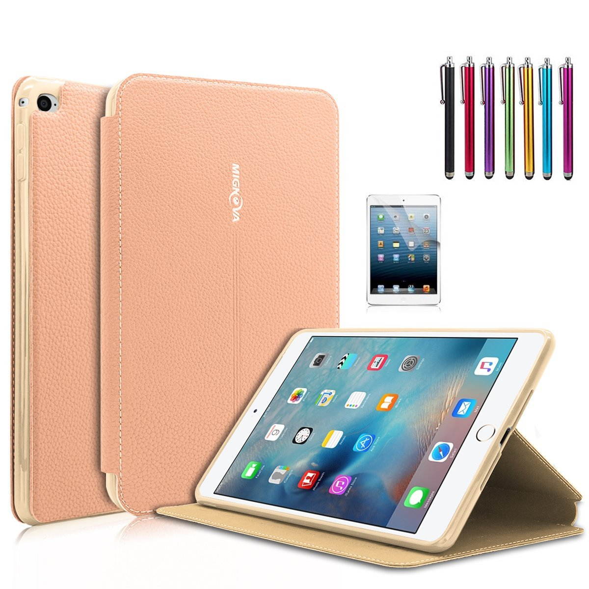 Mignova iPad Air 2 Case - Slim Fit Leather Folio Smart Case Cover with Auto Sleep / Wake Feature for Apple iPad Air 2 (iPad 6) 2014 Model