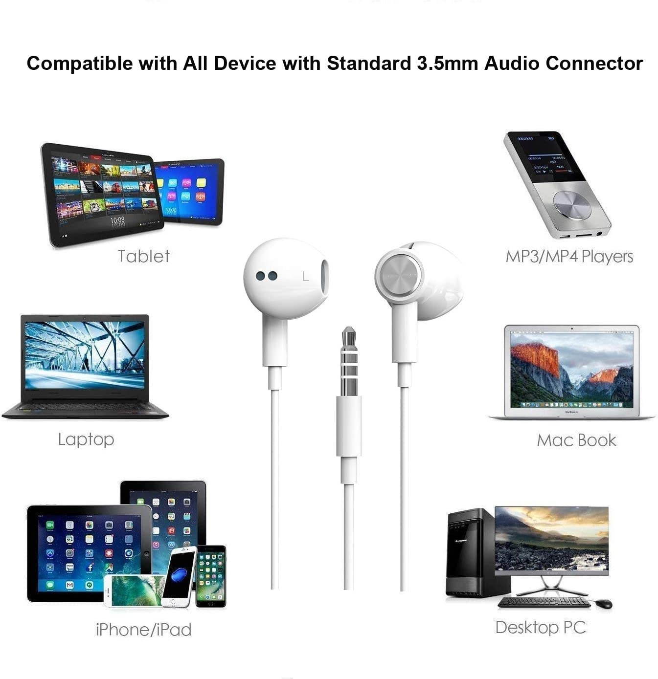 3.5mm Magnetic Cell Phone Earbuds Wired Headphones Earphones with Microphone for Google Pixle 4a 3a XL Galaxy A10S A31 S10 Moto G8+ G Power LG V60 V50 G8 ThinQ Stylo 6 5 Redmi Note 9 8 Pro (Black)