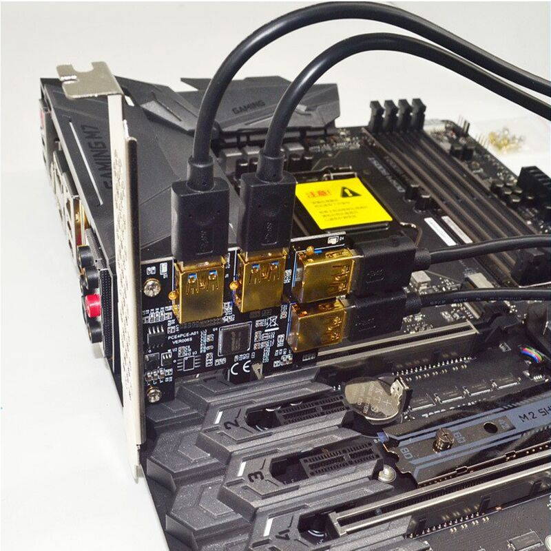 Weastlinks Riser USB 3.0 PCI-E Express 1x to 16x Riser Card Adapter PCIE 1 to 4 Slot PCIe Port Multiplier Card for BTC Bitcoin Miner Mining