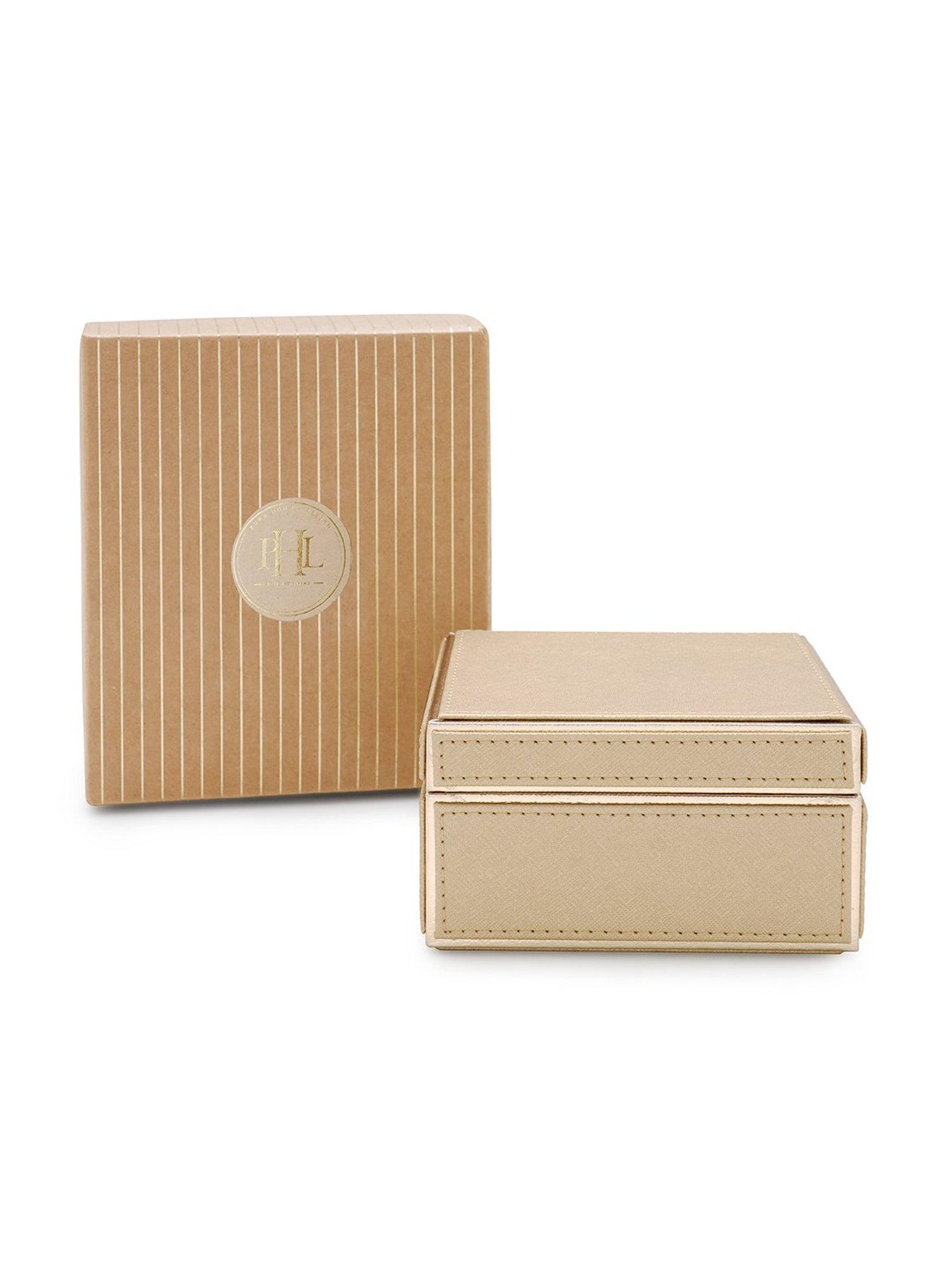 Pure Home and Living Gold MDF Solid Storage Boxes