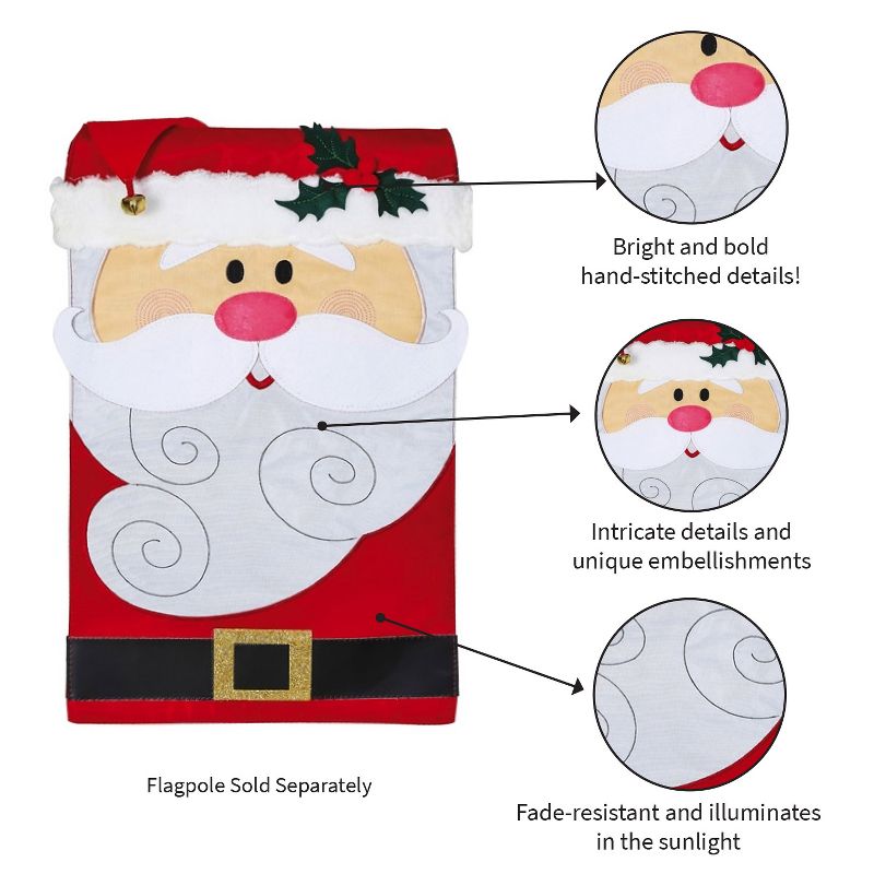 Evergreen Santa Claus Garden Applique Flag