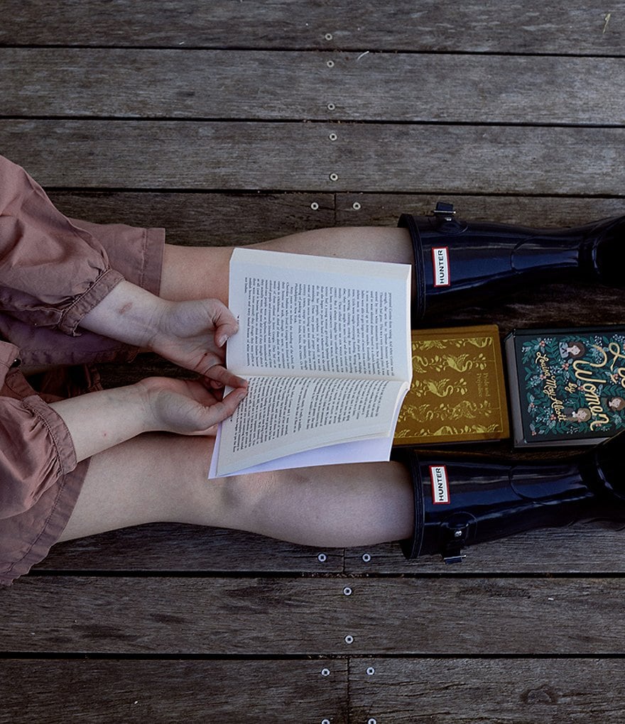 Hunter Kids' Original Gloss Waterproof Buckle Strap Rain Boots (Youth)