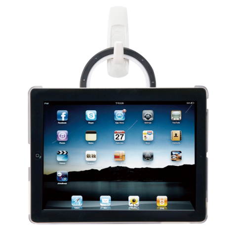 Aidata ISP502CWB iPad 2/3/4 MultiStand-Clear Shell/White-Black Ring