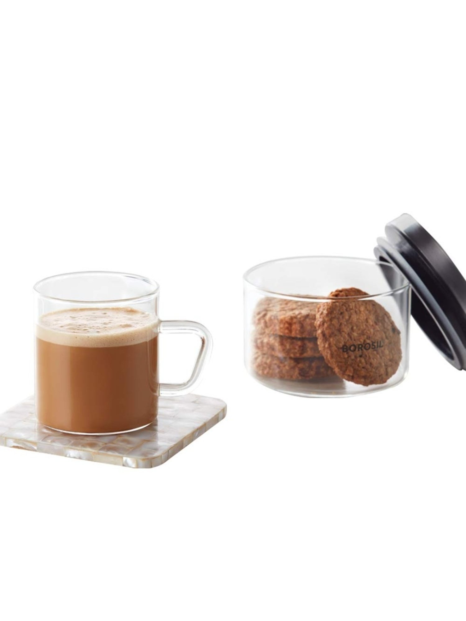 Borosil Transparent Mug (Set of 8)