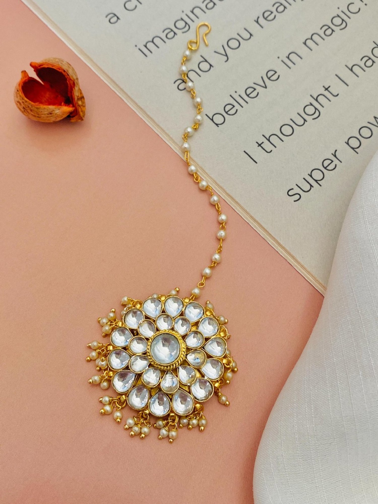 Abdesigns Gold-Plated Royal Kundan Maang Tikka