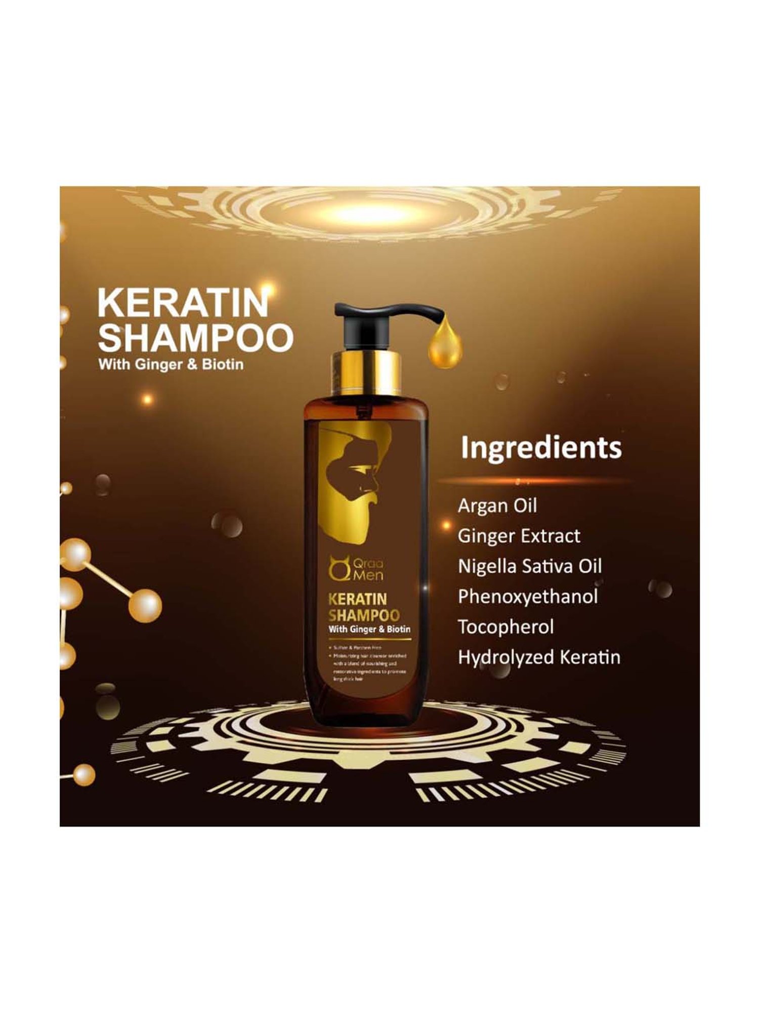 Qraa Men Keratin Shampoo - 200 ml
