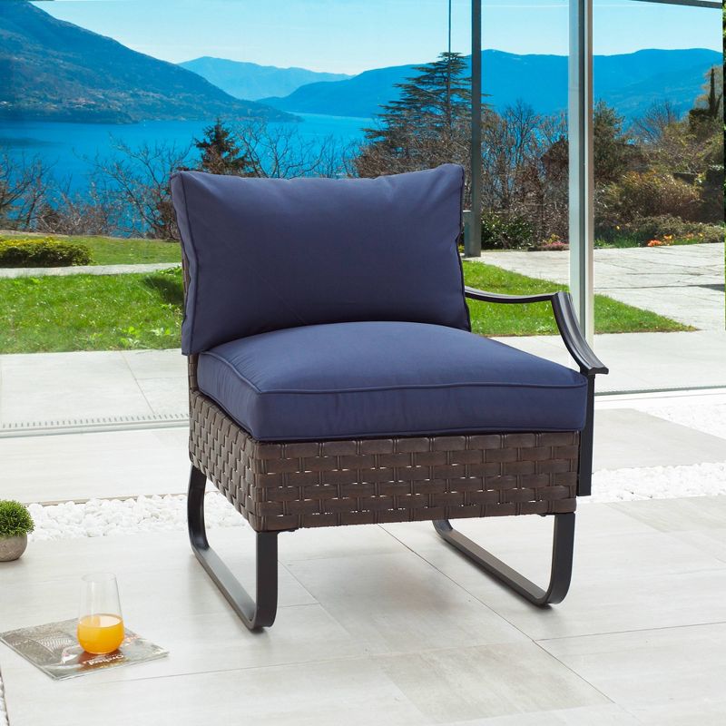 Left Arm Patio Chair - Navy - Patio Festival