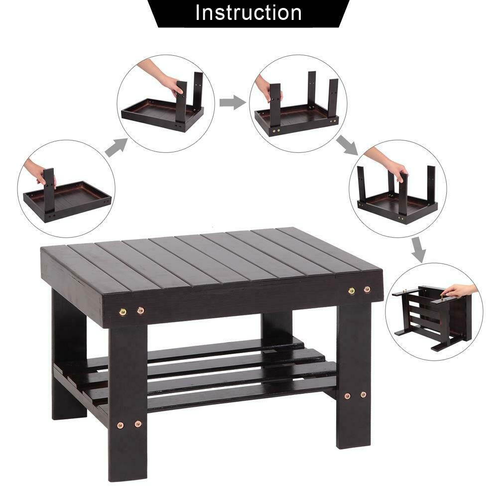 High Grade Wooden Bamboo Child Bench Safe Stool Storage Home Shoe Fishing Bath