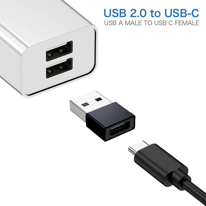 USB 2.0  Male to USB Type C Female OTG Adapter Converter Type-C Cable Adapter For  Samsung Galaxy s8 s9 USB-C Data Charger - 2 Pack