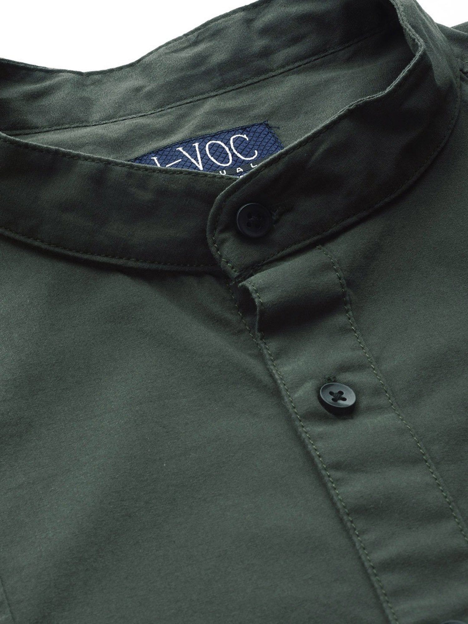 IVOC Olive Slim Fit Cotton Shirt
