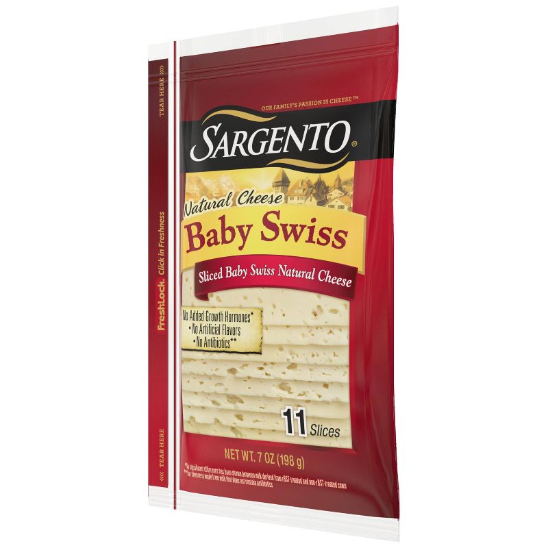 Sargento Natural Baby Swiss Sliced Cheese - 7.5oz/11 slices