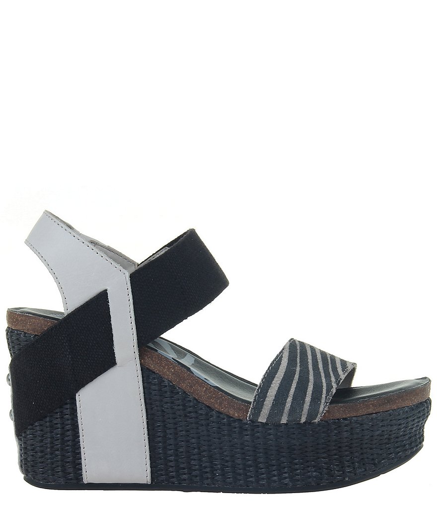 OTBT Bushnell Animal Print Detail Platform Wedge Sandals
