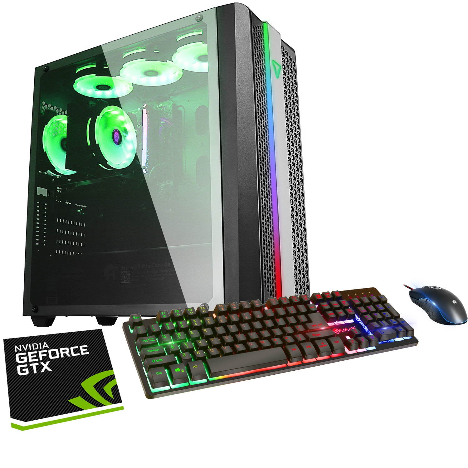 HAJAAN Flash F90 Gaming Desktop Tower PC - Intel Ci7-9700 Octa-Core Processor up to 4.70 GHz, 16GB DDR4 RAM, 512GB SSD, 1TB HDD, Nvidia GeForce GTX 1660 6GB, RGB Fans - WiFi - Windows 10 Home