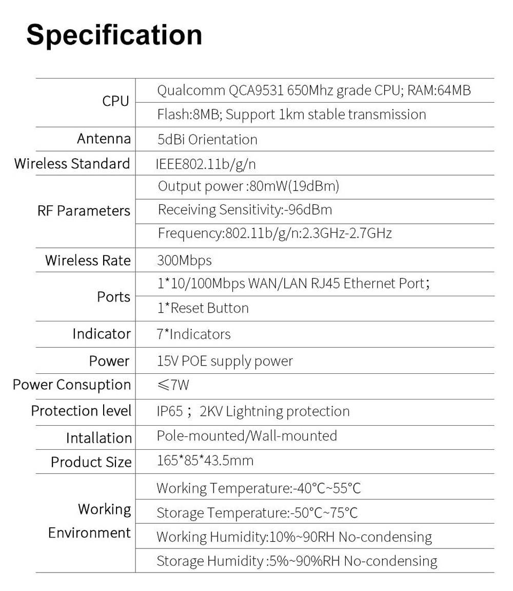 Original Comfast CF-E130N WiFi Extender Repeater AP 2.4G 300Mbps Outdoor CPE WiFi Router Wireless Bridge
