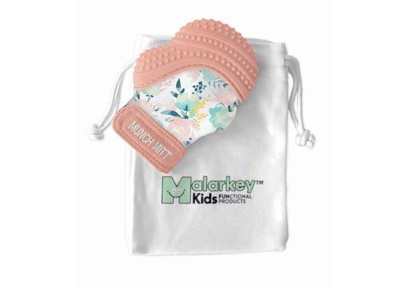 Munch Mitt Malarkey Kids' Teether with Travel Bag - Peonies