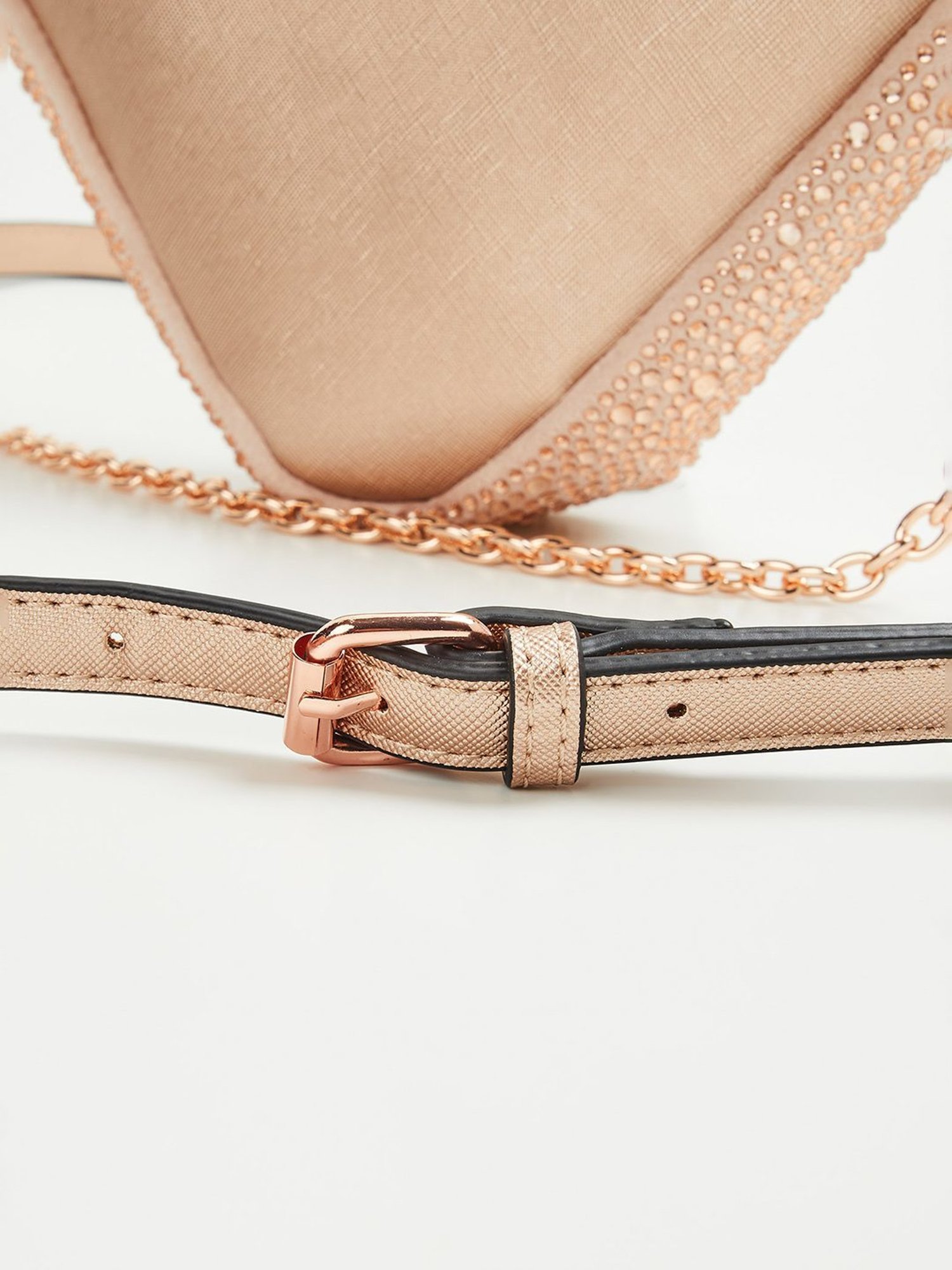 Code by Lifestyle Peach Embellished Shoulder Bag