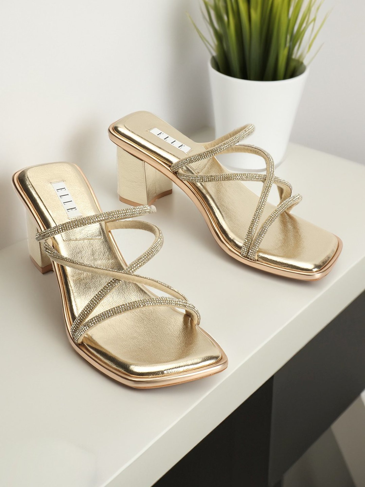 Elle Women's Golden Casual Sandals