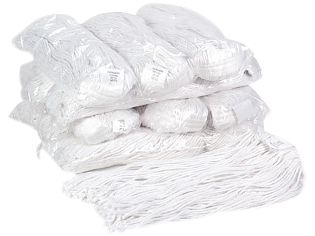 UNISAN 220RCT Premium Cut-End Wet Mop Heads, Rayon, 20-oz., White, 12/Carton