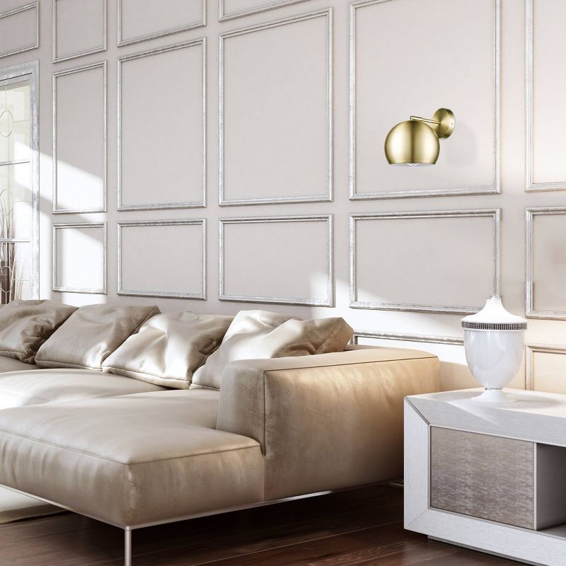 Willow 1-Light Plug-in or Hardwire Matte Brass Wall Sconce - Novogratz x Globe