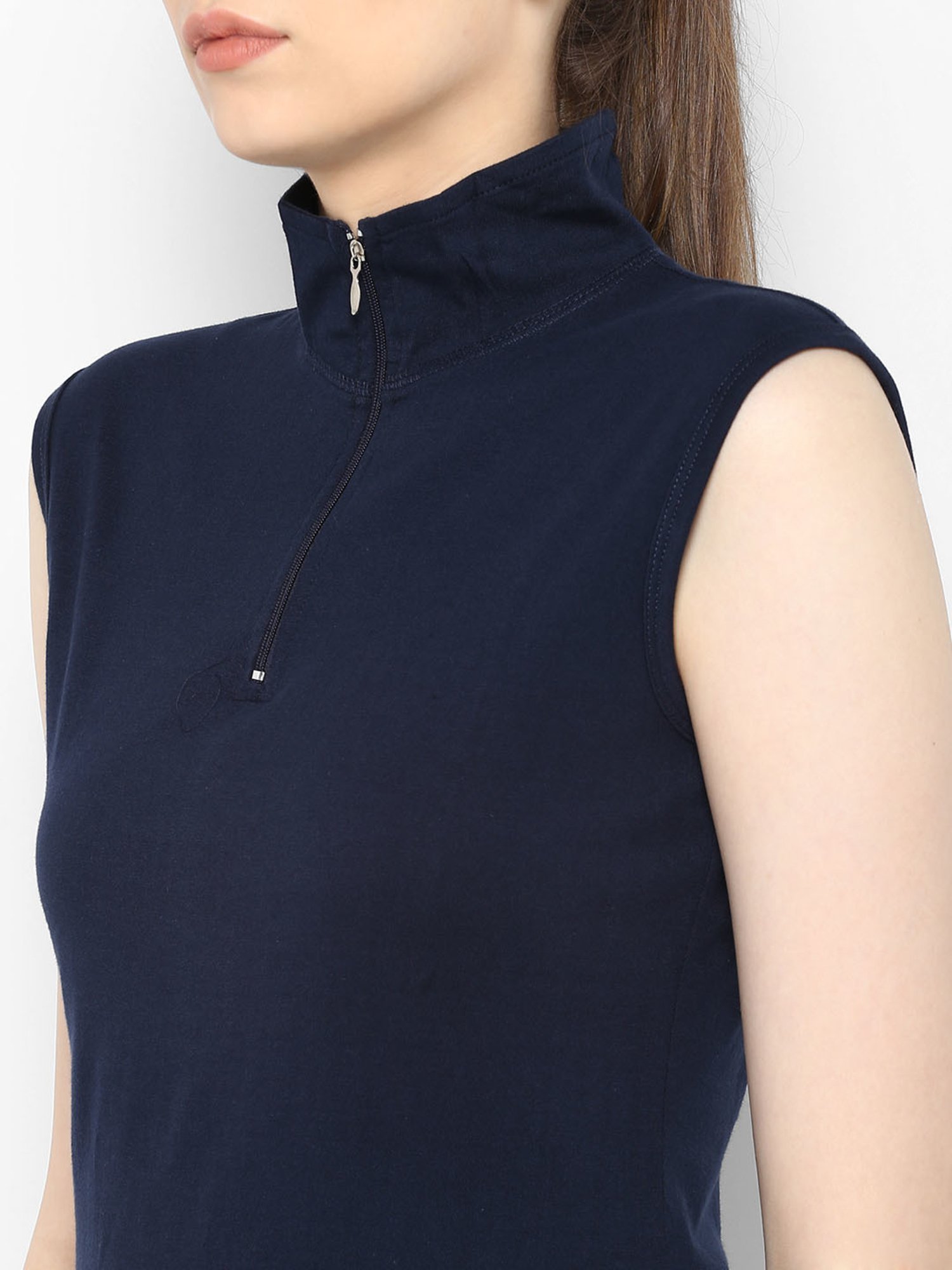 Appulse Navy Cotton Slim Fit T-Shirt