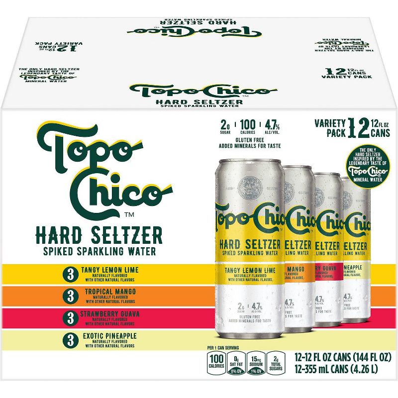 Topo Chico Hard Seltzer Variety Pack - 12pk/12 fl oz Slim Cans