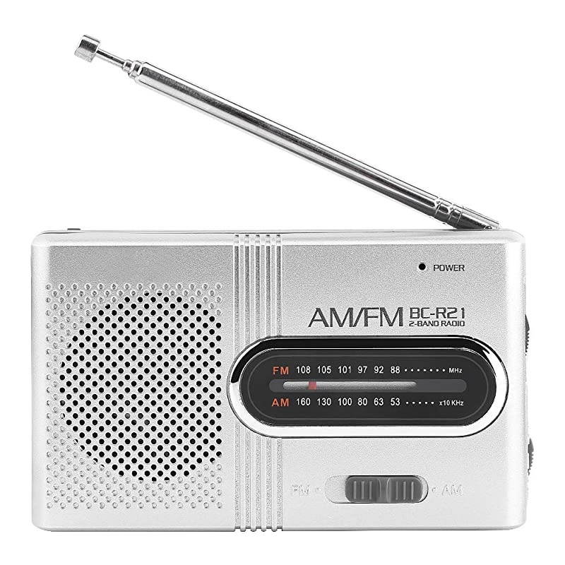 AM/FM Battery Operated Mini Radio - Telescopic Antenna - Built-in Speaker - Standard Earphones Jack - High-Performance Receiver