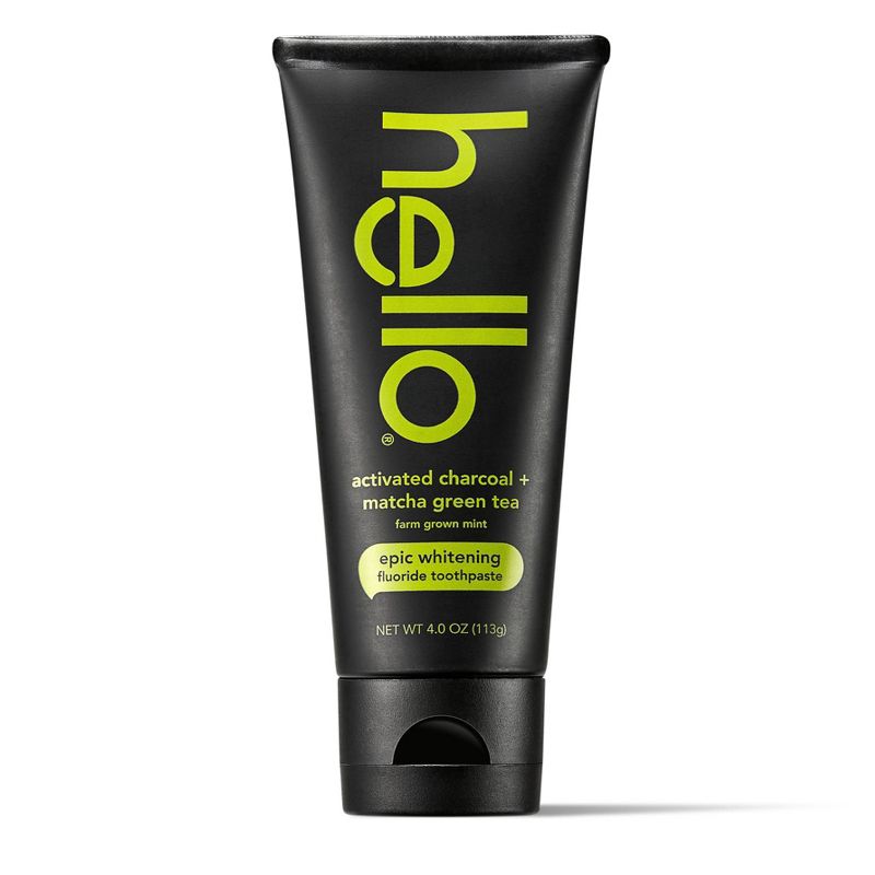 hello Activated Charcoal + Matcha Green Tea Epic Whitening Fluoride Toothpaste - 4oz