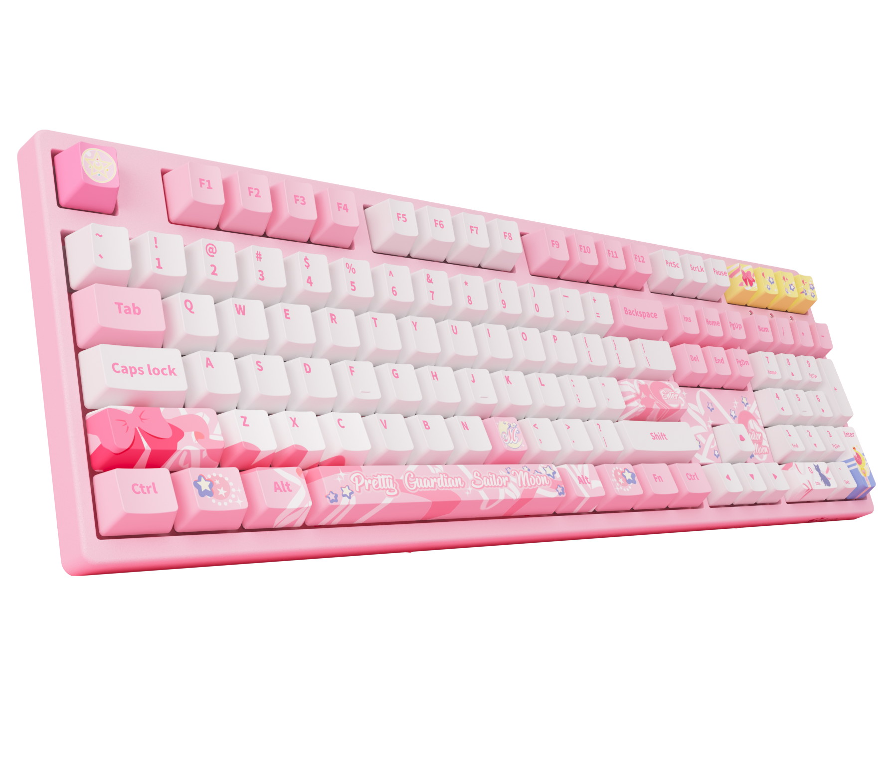 Akko 3108V2 Sailor Moon Gaming Mechanical Keyboard Pink Switch Double Shot Dye Sub PBT Keycaps NKRO Detachable USB Type-C Pink Cat Paw