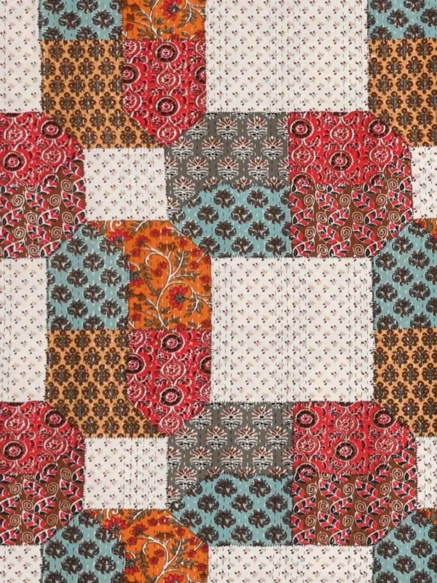 Living Roots Printed Red 240 TC Cotton Bedsheet with 2 Pillow Covers