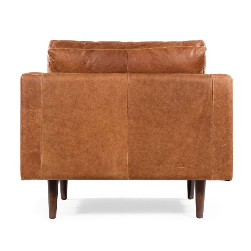 Florence Mid Century Modern Lounge Chair Cognac Tan - Poly & Bark