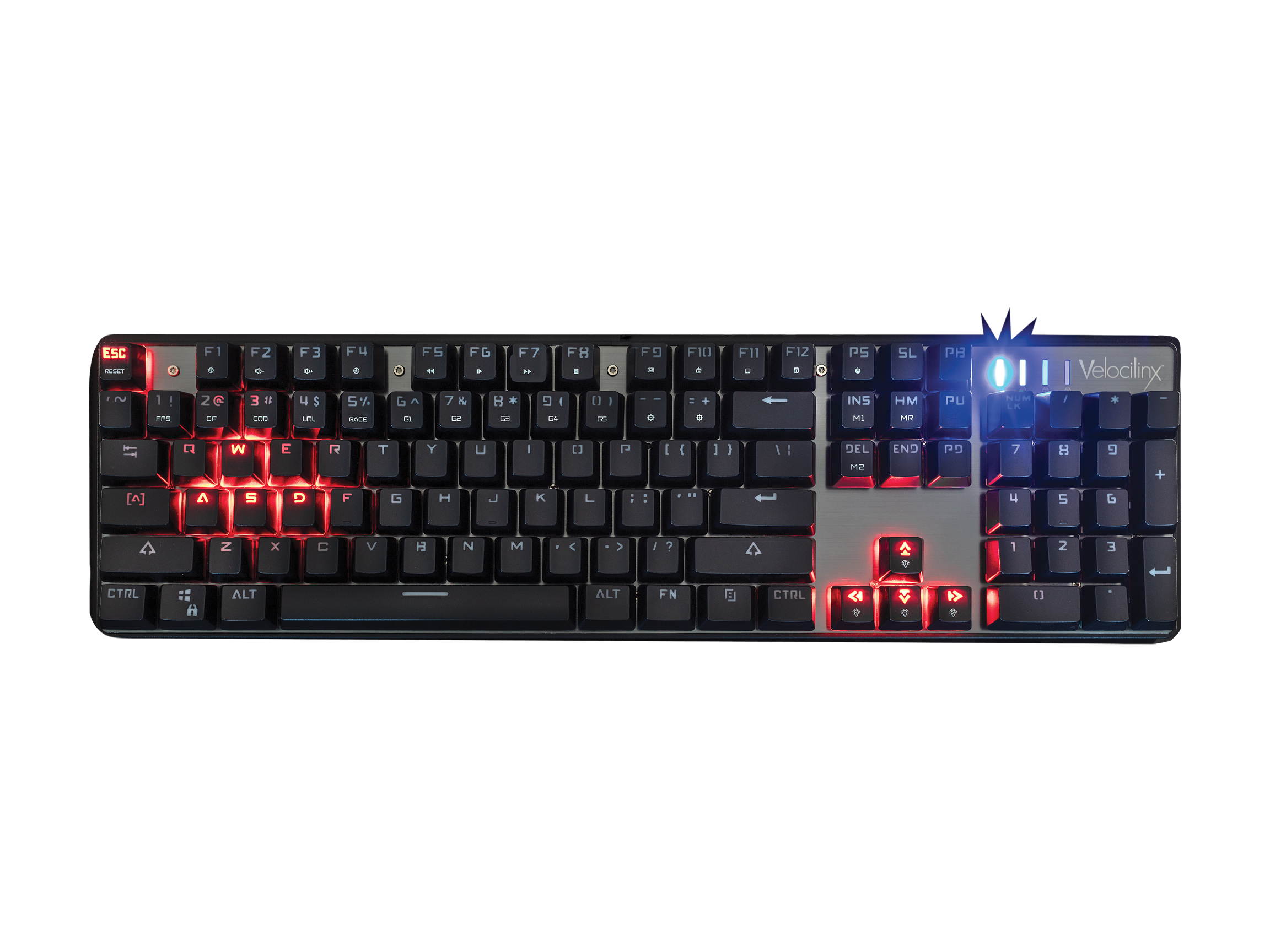 Velocilinx VXGM-KB104P-OBL-BK Brennus Gaming Keyboard