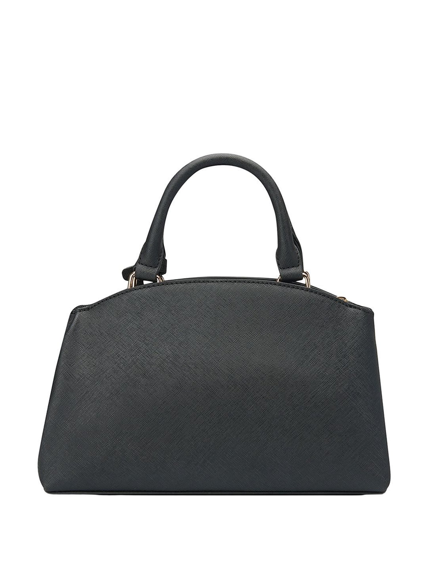 Guess Black Solid Satchel Handbag