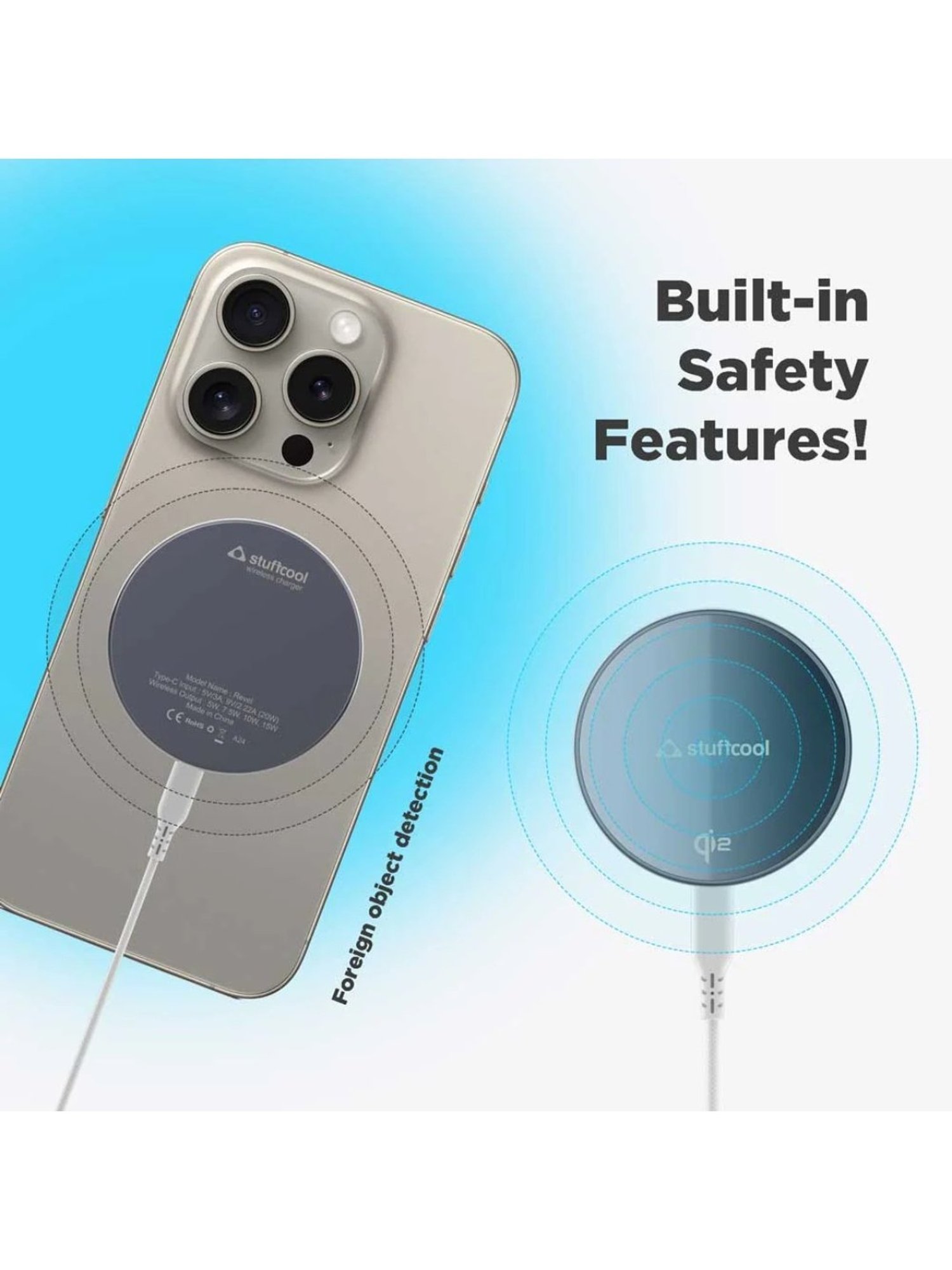 Stuffcool Revel Magnetic Wireless Charger with Qi2 Certification (Black)