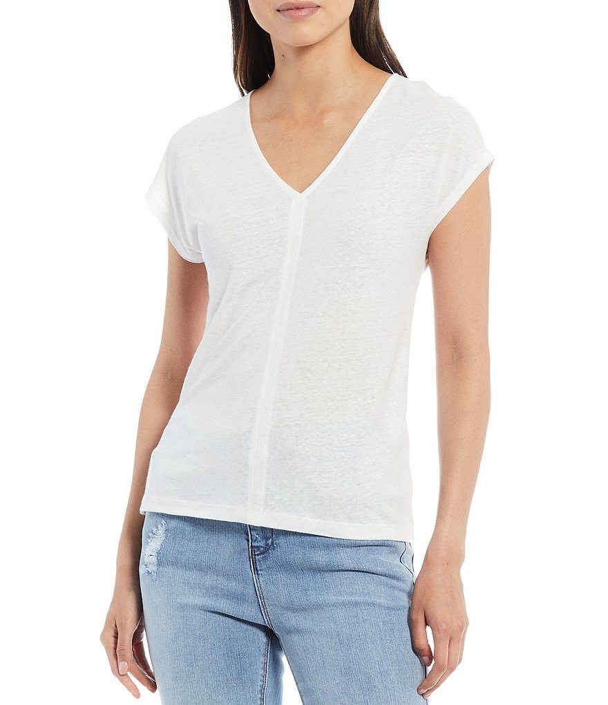 A Loves A Cap Sleeve V-Neck Knit T-Shirt