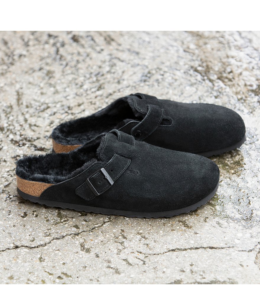 Birkenstock Women's Boston Suede Shearling-Lined Clogs