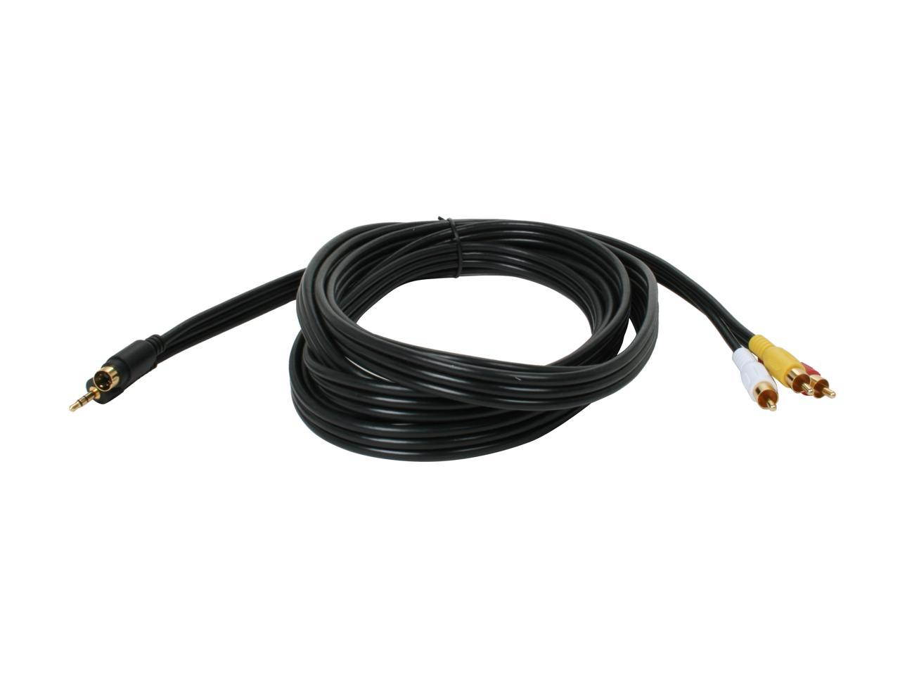 SA Model SV3R-12 12 ft. S-Video/3.5mm Stereo Male to YRW video/audio Male Cable Male to Male