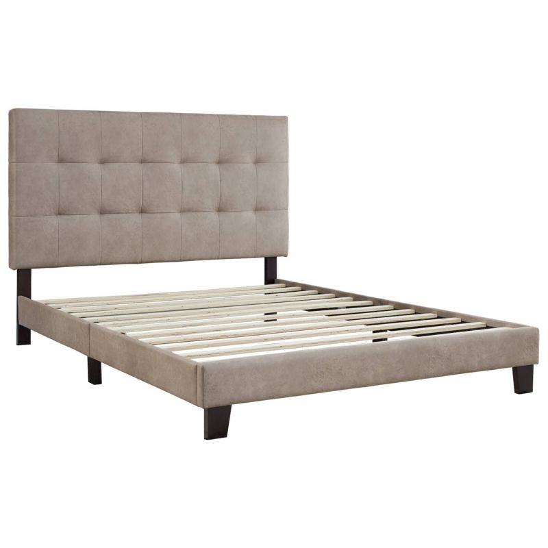 Queen Seville Linen Upholstered Bed Linen Coral - Skyline Furniture