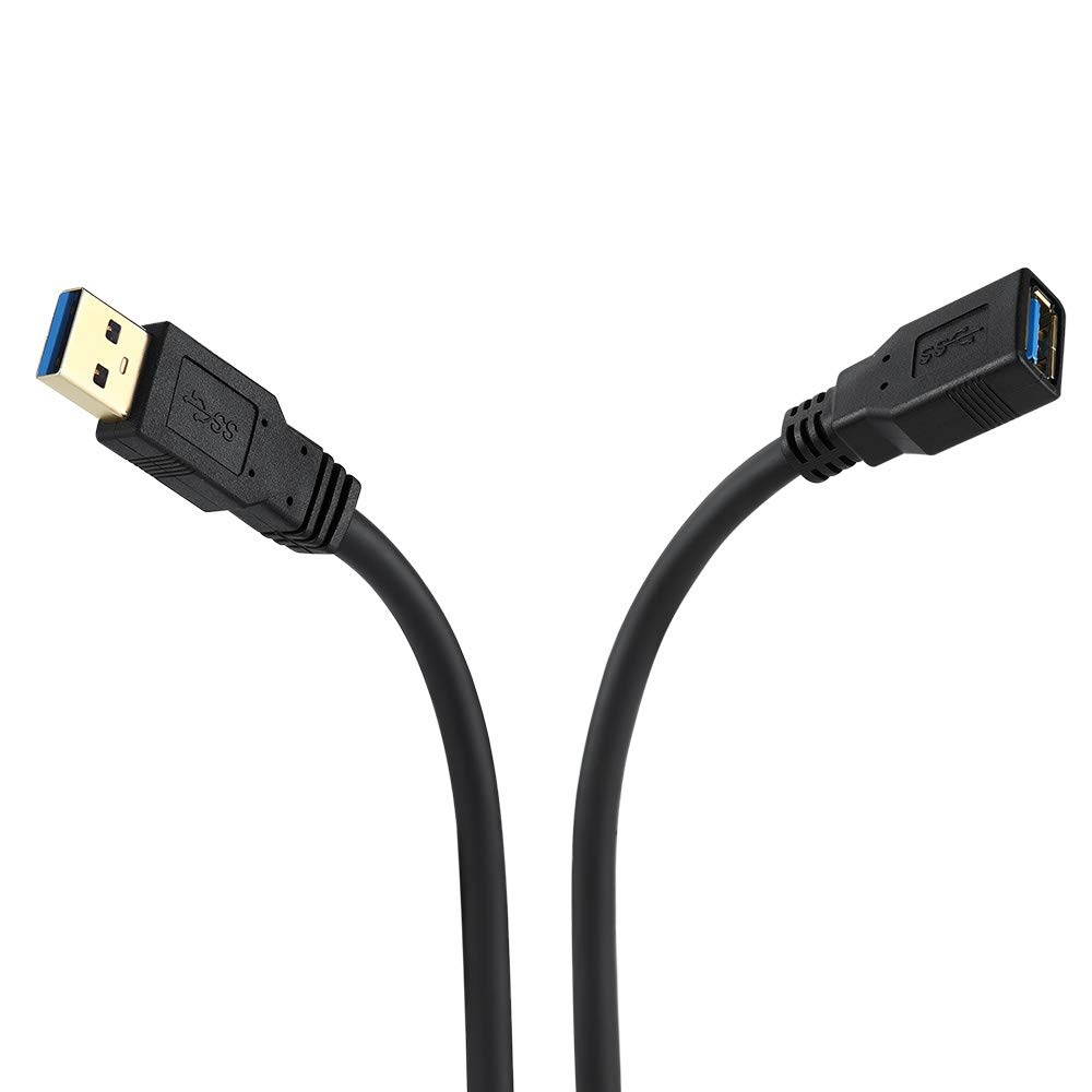 USB 3.0 Extension Cable 15 FT USB Extender Cable 15 FT Type A Male to A Female SuperSpeed Extension Cord (15FT Black)