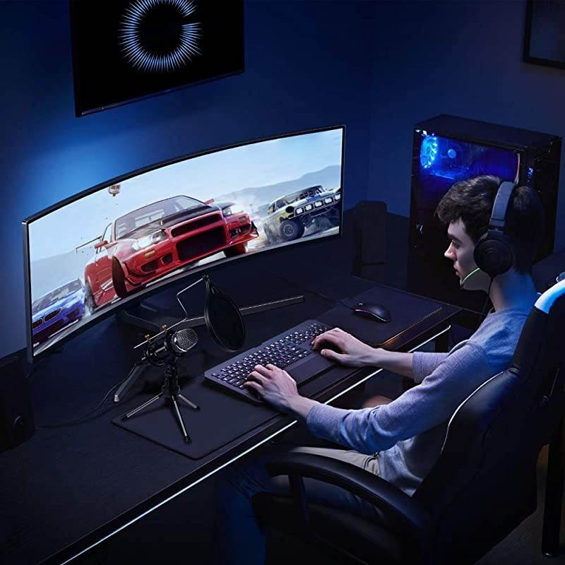 USB Microphone for Computer  PC Microphone for Laptop MAC or Windows Professional PlugampPlay Condenser Studio Microphone for Recording Streaming Broadcast YouTube Gaming Voice Over