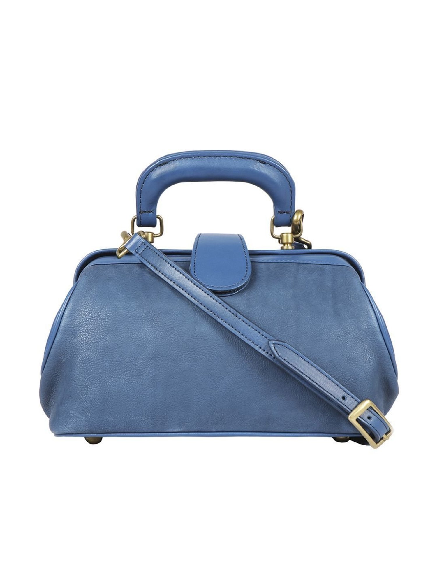 Hidesign Blue Solid Medium Handbag