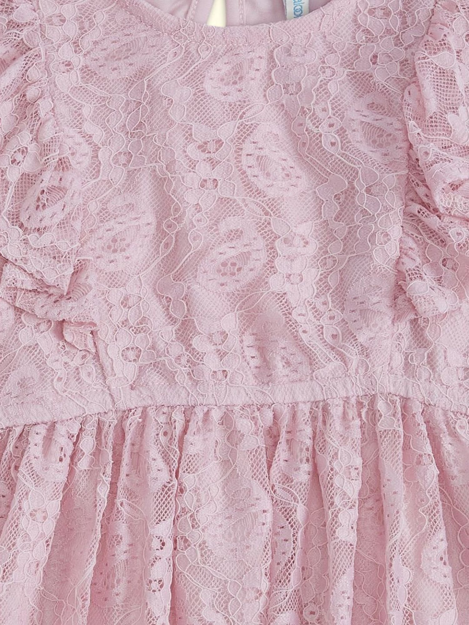 Pantaloons Junior Lilac Cotton Self Pattern Party Dress