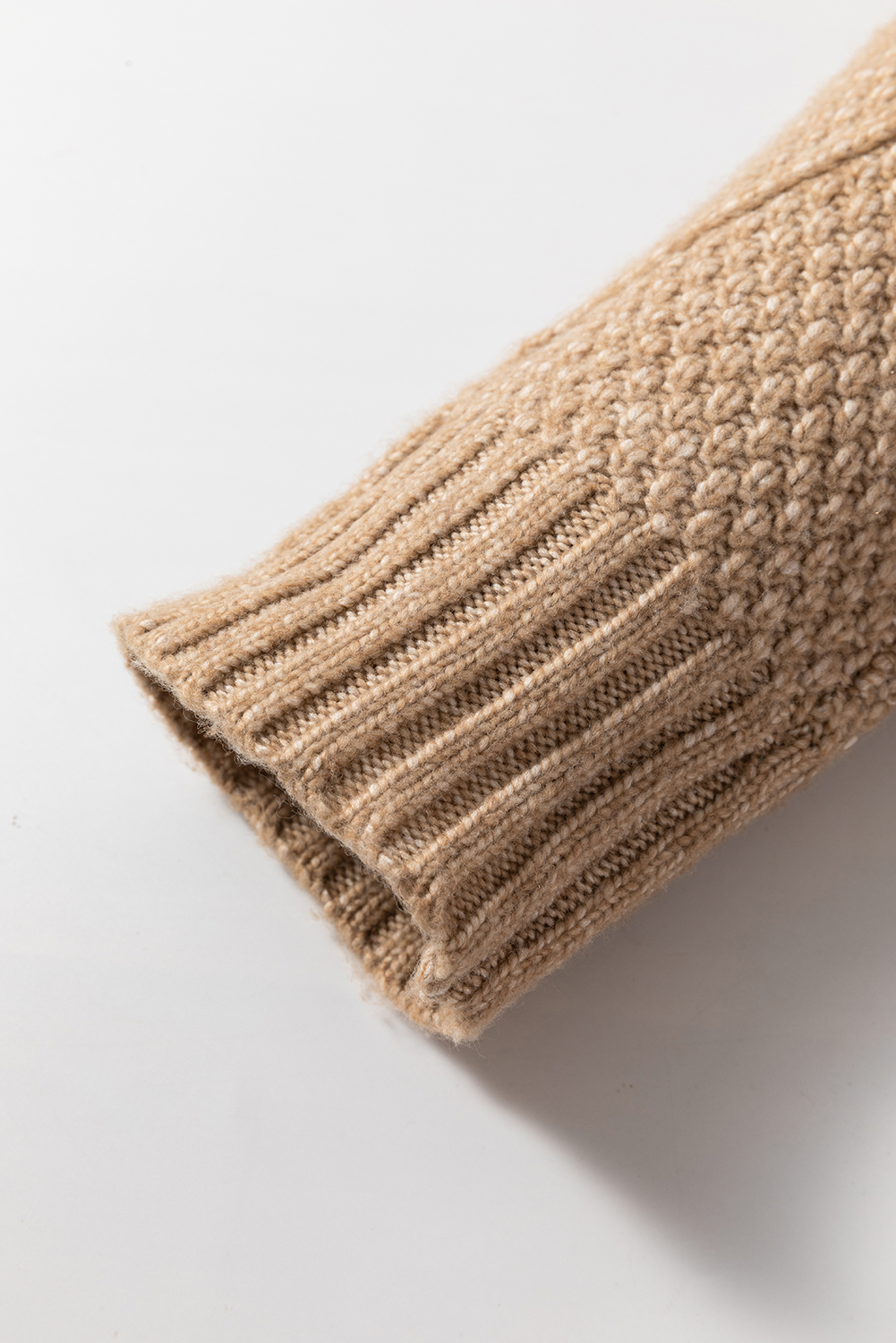 Parchment Twist Cable Knit Drop Shoulder Loose Fit Sweater Dress