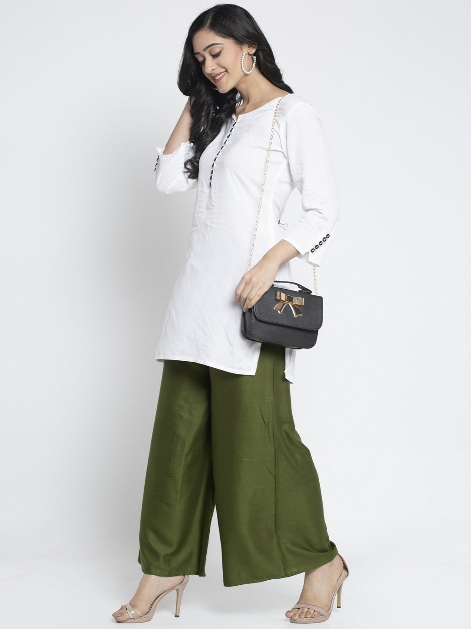 Gracit Black & Green Printed Palazzos - Pack Of 2