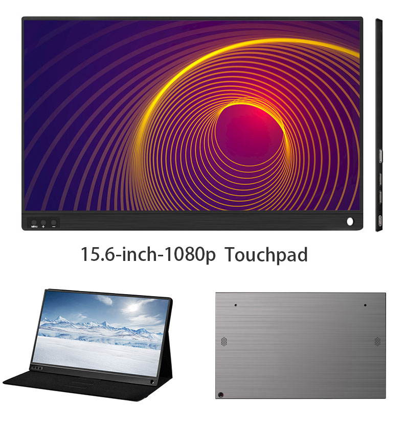 Global portable display 15.6-inch touch full HD computer monitor USB C dual monitor with speakers, gaming monitor for PS3 PS4 Xbox Nintendo Raspberry Pi