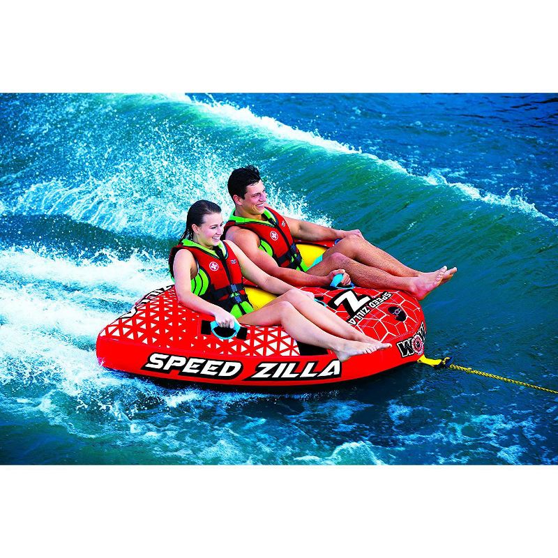 WOW Watersports Speedzilla 1-2 Person Lightweight Heavy-Gauge PVC Towable with Fast Inflation and Deflation, Red
